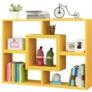 DIY Creatieve Boekenplank, Staande Boekenplank, Vrijstaande Geometrie Opbergrek, Eenvoudig Te Monteren For Kantoor Studeerkamer Thuis Woonkamer(Yellow)