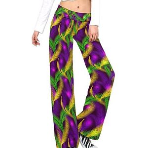 Palms Kleur van Mardi Yoga Broek Voor Vrouwen Casual Broek Lounge Broek Trainingspak met Trekkoord L