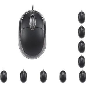 10 set van 1000 DPI USB Bedrade Mini ABS Optische Muis Office Desktop Optische Computer Laptop Antislip Muizen