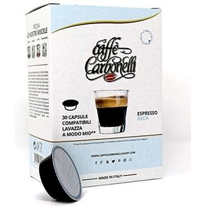 Koffie Carbonelli Compatibel cups Lavazza a modo mio® - Pakket van 480 capsules smaak Decaffeinato - Cafeïnevrij (16x30)