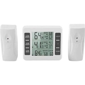 1 PC Draadloze Digitale Koelkast Thermometer Draadloze Thermometer Met 2 STUKS Sensor Min/Display Hoorbaar Alarm Therometer Nauwkeurige Monitor