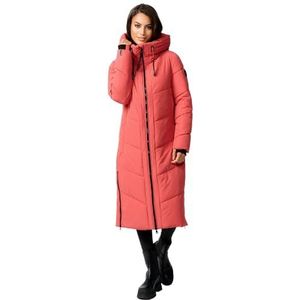 MARIKOO B979 Winterjas voor dames, parka, lange gewatteerde winterjas, rood (rouge), XS