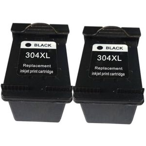 MRHZKE Gerecycleerde 304XL-inktcartridge voor Deskjet 304 XL 2620 2630 2632 5030 5020 5032 3720 3730 5010 printers, zwart, 2 stuks