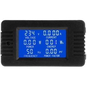 Digitale multimeter LCD stroommeter KWh Watt 100A met stroom (100A)