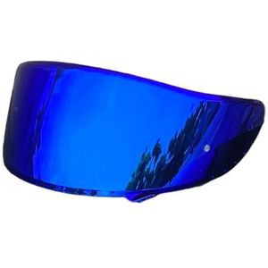 Motorhelm vizier lens, Helmvizier, CWR-1 gezichtsscherm vervangend Z7 UV-beschermend krasbestendig helmvizier for Z7 RF-1200 NXR X14 RF-SR X-Spirit (goud)(Revo Deep Blue)