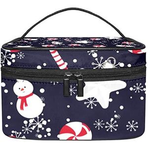 Kerstster make-up organizer tas, reismake-up tas organizer case draagbare cosmetische tas voor vrouwen en meisjes toiletartikelen, Meerkleurig, 22.5x15x13.8cm/8.9x5.9x5.4in