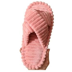 Dia's, Pluche Katoenen Pantoffels For Dames - Zachte Pantoffels For Binnen For Dames,voor dames en heren(Pink,43 EU)