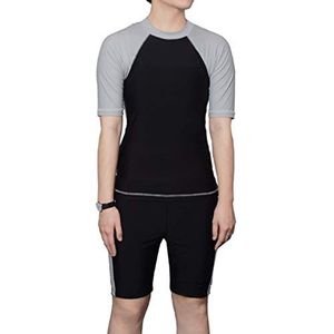 BaronHong Trans Lesbian Tomboy Borstbinder Sneldrogende Badkleding Set Top + Zwembroek, zwart, S