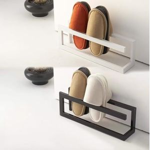 Edumov Set van 2 schoenenrekken, schoenenrek, schoenenrek van metaal, robuust design, smal, klein schoenenrek voor hal, woonkamer, slaapkamer
