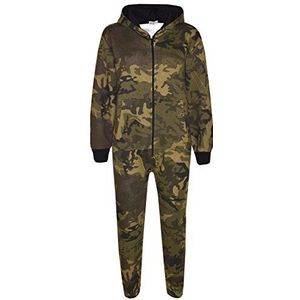 A2Z 4 Kids® Kinderen Meisjes Jongens Vlies Designer - Fleece Onesie A2Z Camo Green 11-12