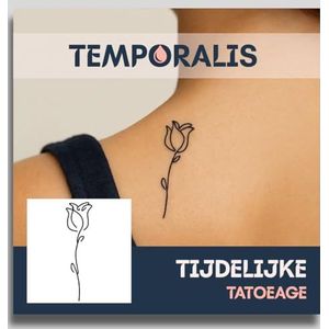Rozen tattoo – Temporalis® | Tijdelijke tatoeages voor vrouwen & mannen – Nep tattoo vegan & waterbestendig – EU-cosmetica – Blijft 1-2 weken [ Tatoeage Rooscontour ]