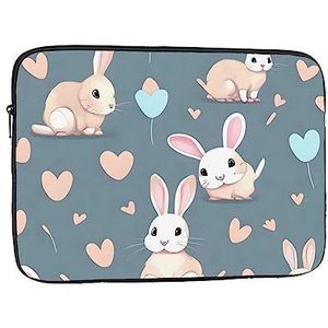 Cartoon Leuke Bunny Laptop Bag, Duurzame Shockproof Sleeve, Handheld Draagbare Laptop Tas Voor 10 Inch Laptop.
