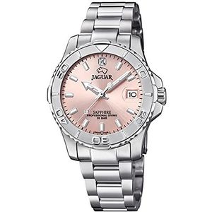 JAGUAR Klok model J870/3 van de collectie Woman, behuizing: 34 mm, roze, met stalen band voor dames