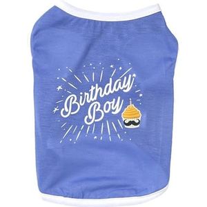 szutfidy Hond T-shirt Ademend Letter Print Mode Puppy T-shirt voor Verjaardag Lichtblauw XL