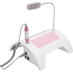 Spijkers Stofafzuiger, 5-in-1 nagellamp, nagelstofafzuiger met nagelboorhandrust en LED-bureaulamp for gellak for nagelsalon en thuisgebruik