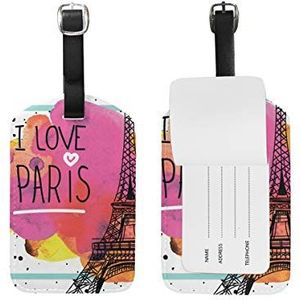 Jeansame Bagage Tag koffer Label Reizen Bagage Tags Vintage Retro Parijs Eiffeltoren