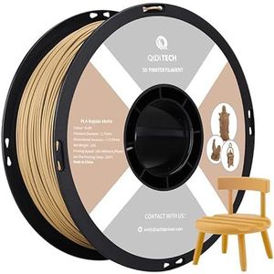 QIDI TECH Mat PLA Rapido Filament 1.75mm, PLA Mat 3D Printer Filament 1kg Spoel (2.2lbs), Geschikt voor High Speed Printing, 3D Printing Filament Geschikt Voor de Meeste FDM 3D Printers, Mat Kraft