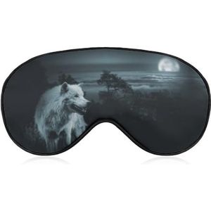 Wild White Wolf Wilderness slaapmasker met verstelbare riem, comfortabel zacht oogmasker, slaaphulp, lichtblokkerende oogmaskers