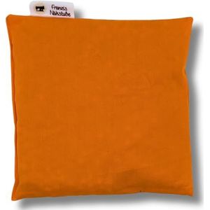 Franzis Nähstube Kersenpitkussen, oranje, 20 x 20 cm, 100% katoen, korrelkussen, kersenkern, 20 x 20 cm, voor magnetron, warmtekussen, kersenpitkussen, nac
