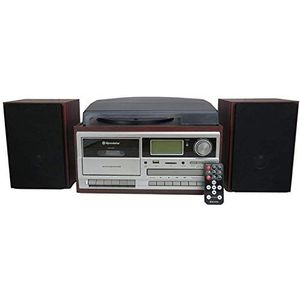 Roadstar HIF-8892 D+BT stereo-installatie (retro muziekinstallatie met platenspeler, cd-speler, DAB+, Bluetooth, cassettedeck, USB, SD-kaartlezer en directe encoding-functie)