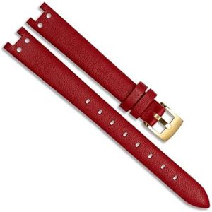 dayeer Echt lederen horlogeband voor Anne Klein Notch AK Girl Eenvoudige elegante riem Retro horlogeband met kleine wijzerplaat (Color : Red-gold, Size : 12mm)