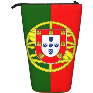 Evengigy Portugese vlag print schattig etui met ritssluiting verstelbare standaard potloodhouder grappige make-up tas, Zwart, Eén maat, Tas Organizer