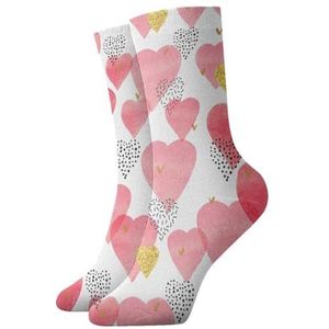 UVBDF De gouden Rode Sokken van het Hart In te ademen Comfort, Vochtafvoerende Zachte Sokken voor Dagelijkse Dragen