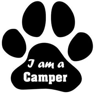 Generieke hondenpoot sticker inclusief opschrift I op a camper. Autosticker, camper, caravan, caravan, camper, camper, camper, campingsticker (215) 15cm zilver, glans