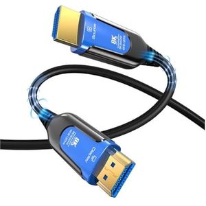 Glasvezelkabel Hdmi 8K engineering kabel voor conferentie monitoring TV 8K / 60Hz HD-kabel (kleur: blauw en zwart twee kleuren, maat: 40meter)