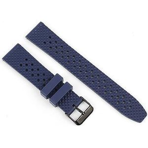 Nieuwe Fluor Rubber Watch Strap Drie Dimensionale Honingraat Design Quick Release Horlogeband Horloge Accessoires Compatibel met 18mm 20mm 22mm (Color : Blue black buckle, Size : 18mm)
