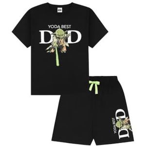 Star Wars Yoda Best Dad korte pyjamaset voor heren, Zwart, L