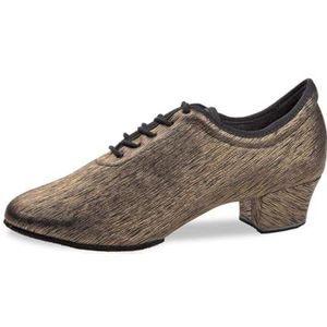 Diamant VarioPro Trainer dansschoenen voor dames 189-234-671 - microvezel zwart/goud Enigma print - gedeelde suède zool - Made in Germany, Zwart/Goud, 33.5 EU