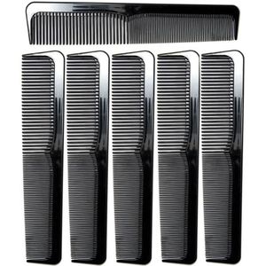 Luxxii 6 Pack - 9 inch grote zwarte dressing kapper kammen kapper kam SET - Styling Essentials grof/fijne haarkammen