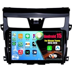 Android 15 Autoradio Voor Nissan Teana 2013-2018 met Draadloze Carplay Android Auto, 9 Inch Autoscherm Soporta Bluetooth WIFI GPS FM/RDS(4Core(2+32GB))