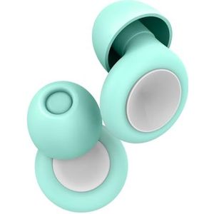Oordopjes om te slapen, herbruikbare siliconen oordopjes, ruisonderdrukkende oordopjes, ideaal bij snurken en lawaai, flexibel en licht voor reizen en concentratie, wit + groen
