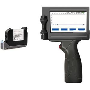 Handheld Inkjet Printer Automatische Codering Machine Bar Batch Code Datum Nummer Label Logo Printer(Black ink cartridge)