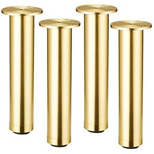 Tafelpoten Tafelpoot, meubelonderdelen, 4 stuks verstelbare meubelpoten, metalen bankpoten, bankpoten van aluminiumlegering, voeten for kledingkasten en bed.)(Gold,10cm(3.9in))