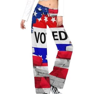 Amerikaanse Amerikaanse vlag met gestemde damesbroek casual broek elastische taille lounge broek lange yogabroek rechte pijp