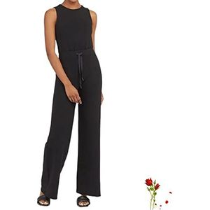 ClearloveWL Air Essentials Jumpsuit, 2023 Jumpsuits met wijd uitlopende pijpen voor dames, Casual losse jumpsuits voor dames (kleur: zwart, maat: XXL)