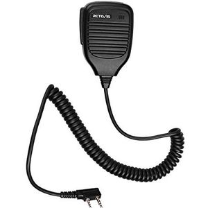 Retevis Tweeweg Radioluid Spreker Microfoon, 2-Pins, Luidsprekermicrofoon, Schouder Microfoon, Compatibel met Baofeng UV-5R RT24 RT5R RT27 Kenwood Tyhbelle Radioddity eSynic Proster Nestling (1 PC.)