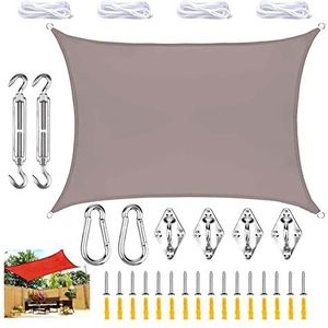 HAIKUS Zonnezeil, rechthoekig, 4 x 5 m, ademend HDPE-schaduwdoek, 185 g/m², rechthoekig schaduwnet, 5 x 4 m, met uv-bescherming voor terras, tuin, terras, buiten, 4 x 5 m, wit