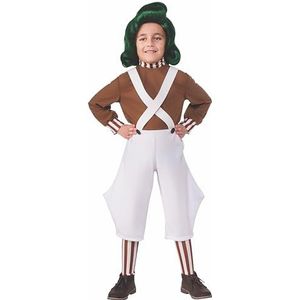 Rubie's Officieel Oompa Loompa-kostuum voor kinderen uit Willy Wonka en de chocoladefabriek, maat L