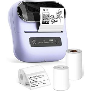 Phomemo M220 Labelprinter voor Barcode, Adres, Huis, Kleine Reclame, Draagbare Labelprinter Compatibel met Smartphones en PC,met 3 Roll Label