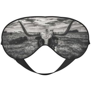 Zwart-wit koe afdrukken omkeerbaar ontwerp slaapmasker, ideaal voor kamperen, meditatie en shifts, goede pasvorm, geen lichtlekkage