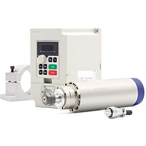 Spindel Motor, 2.2KW CNC Luchtkoeling Spindel Motor ER20 4 stks Lagers Met 2.2KW QL Inverter VFD 80mm Aluminium klembeugel(220,Ceramic Ball Bearing)