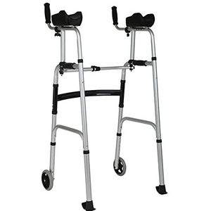Rollator voor senioren Opvouwbare rollator met 2 wielen, rollator met vaste wielen van 5 inch Gevoerde armleuningen In hoogte verstelbaar voor senioren Ouderen - Eenvoudig te monteren Decoration
