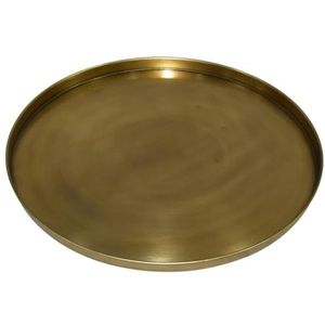 Matches21 Elegant decoratief dienblad voor een mooie tafeldecoratie op de eettafel van metaal, rond decoratief dienblad, diameter 38 cm, mooie vintage decoratieve plaat in koper als tafeldecoratie