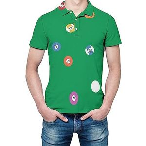 Biljart ballen patroon heren shirt met korte mouwen golfshirts regular fit tennis T-shirt casual business tops