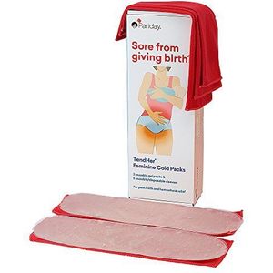 TendHer herbruikbare perineale koelpad voor postpartum en aambeien, pijnverlichting, warme en koude verpakkingen voor vrouwen na zwangerschap en bevalling, 2 gelpads plus 5 wasbare hoezen