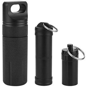 KLYNGTSK - Aluminium Pillendoos - Waterdicht - 3 Stuks - Met Karabijnhaak